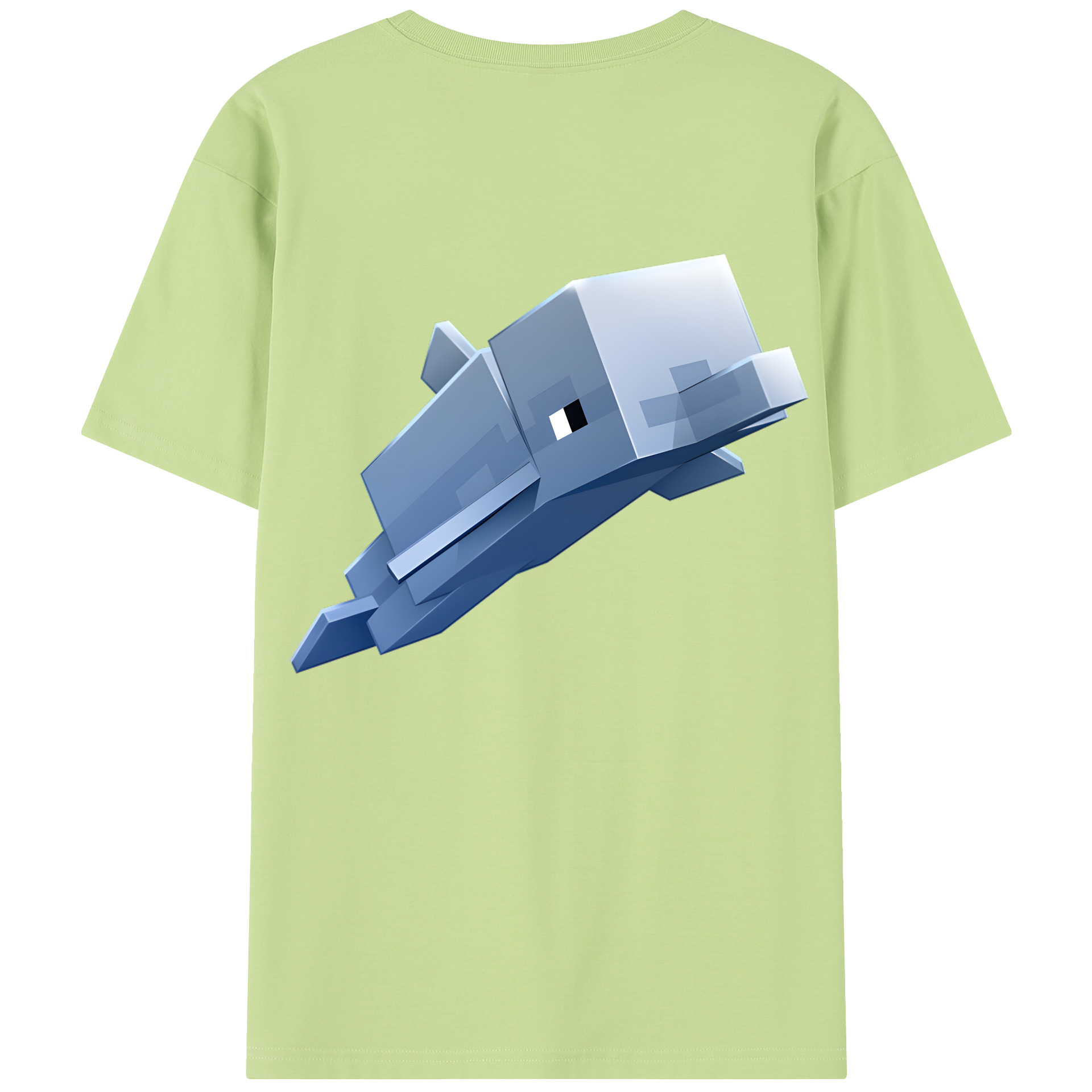 （画像用） マインクラフト ブロックの世界 Minecraft MC Block world 綿100％半袖Tシャツ（背面プリント）